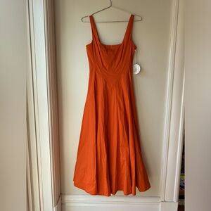 NWT STAUD Wells Dress Tangerine Orange 2